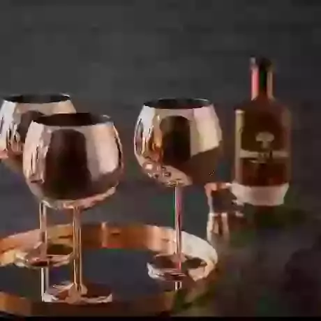 4  Rose Gold Gin Glasses